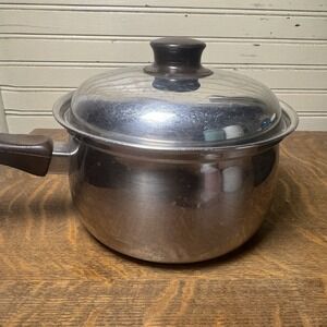 Vintage Sears 2.5 Qt Stainless Steel Saucepan Pot Lid Belgium 541-5035